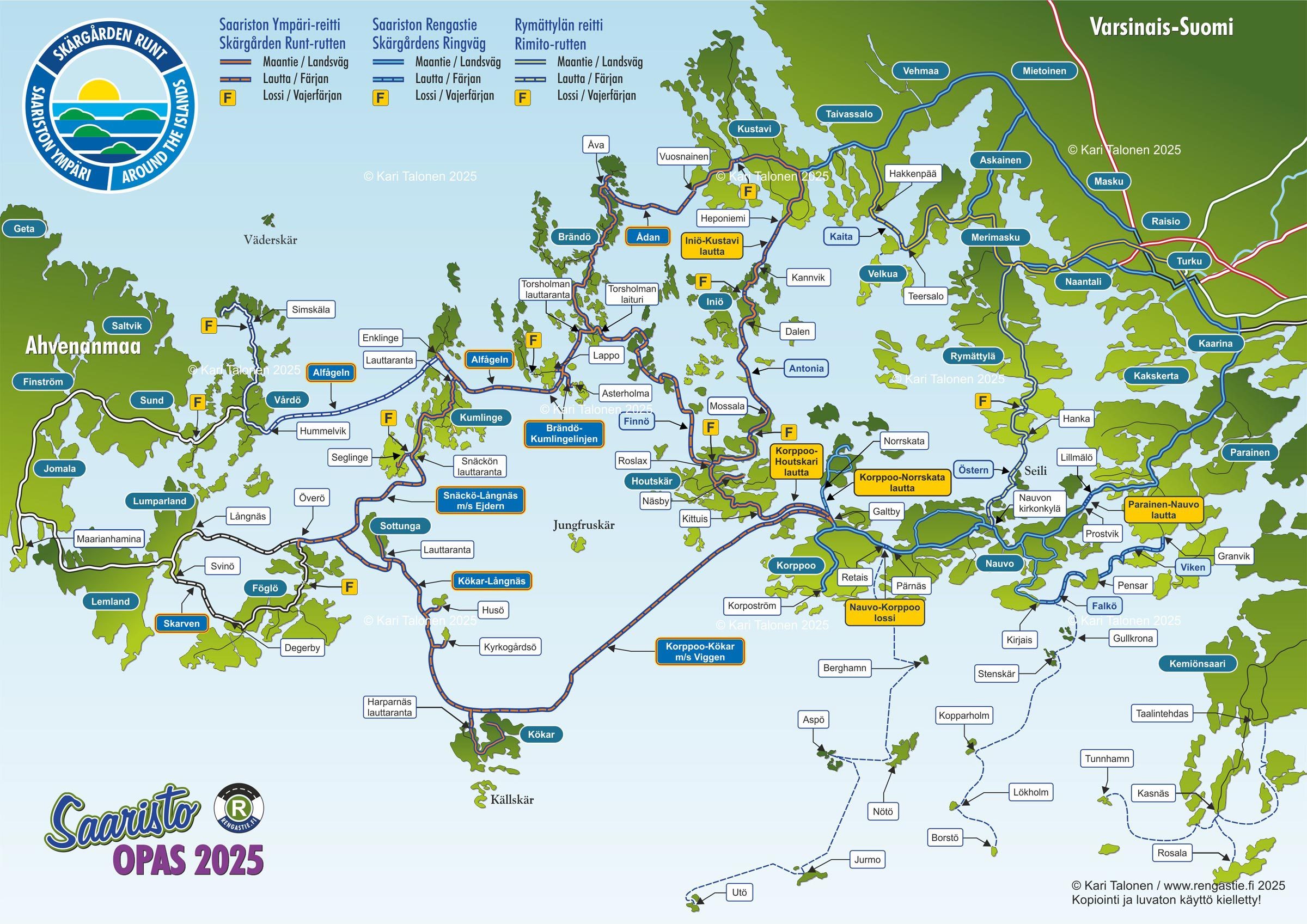 Saariston Ympäri-reitin kartta 2025